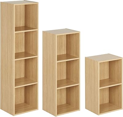 Hartleys Wooden Oak Effect Cube Storage Unit 2 3 or 4 Tier