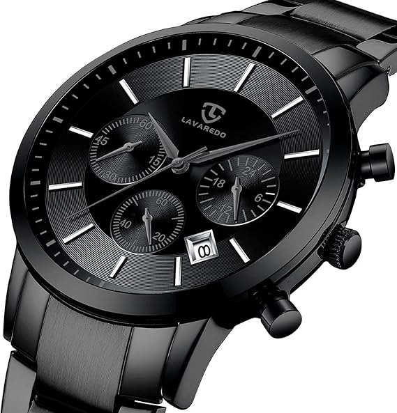 Amazon 腕時計 メンズ おしゃれ クロノグラフ ビジネス カジュアル 防水 多機能 アナログ腕時計 ステンレス鋼 日付表示 ブラック メンズ腕時計 腕時計 通販