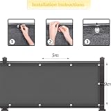 KAHEIGN 0.9x5m Balcony Privacy Screen 200g HDPE 95% UV Block Patio Fence Cover view 4