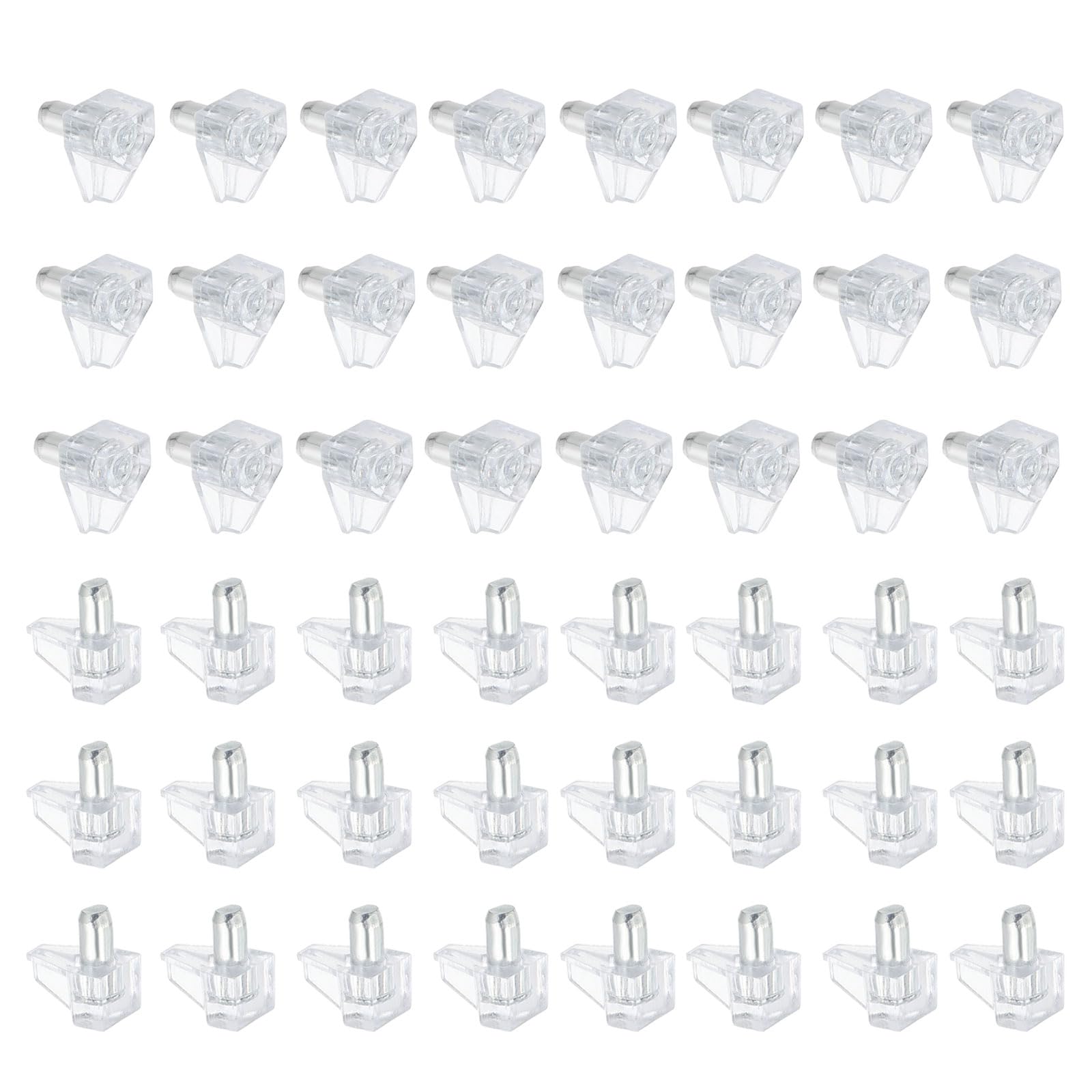 PATIKIL Shelf Support Pegs 0.2'', 100pcs Shelf Holder Pins Bracket, Larger Pegs for Shelves for Cabinet, Cupboard, Bookcase, Closet and Glass Case,Transparent