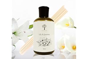 PRISTINE Lily & Jasmine Diffuser Refill with Free Reed Stick | Lily of Valley & Jasmine Room Fragrance Reed Diffuser, Oil & R