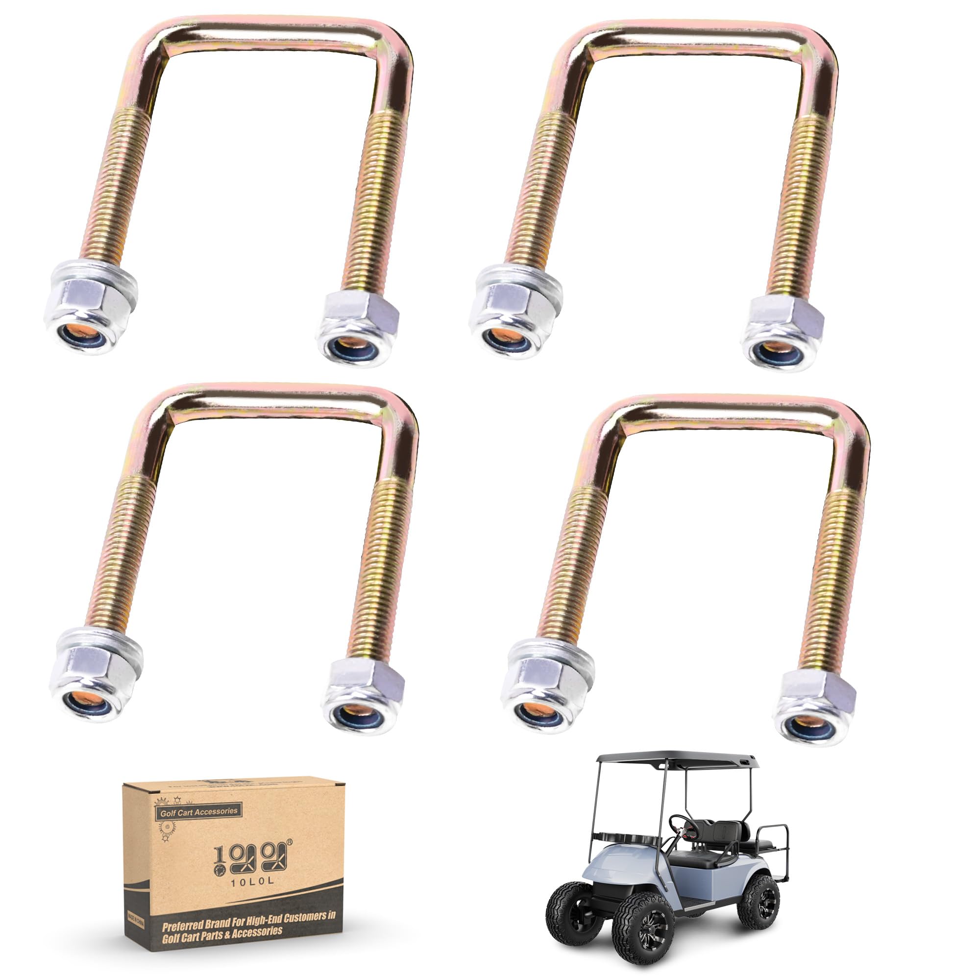 Photo 1 of 10L0L Rear Leaf Spring Bolts Kit for EZGO TXT,Set of 4 Golf Cart Leaf Spring U Bolt & Screw Nut for EZGO TXT 72681-G01 00560-G1 11098-G5 72029-G01 72124G01 72124-G01 72618G01 72618-G01
