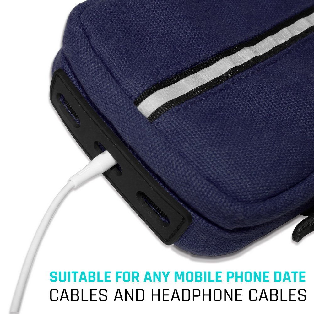 LOVPHONE Sports Armband, Double Pockets Phone Running Armband for iphone X/8/8 Plus/7/7 Plus, Samsung Galaxy Note 8/S8/S8 Plus/S7, Water Resistant (Blue, 7.0-12.8inch)