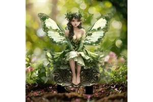 Green Acrylic Fairy Garden Stakes - Potted Plant Decorative Signs, Outdoor Lawn, Patio & Pathway Art Ornaments for Yard Decor