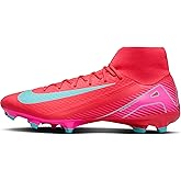 Nike Mercurial Superfly 10 Academy MG High-Top Soccer Cleats (FQ1456-800, Ember Glow/Aurora Green) Size 9