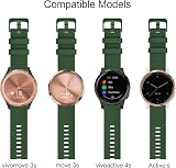 ISABAKE 18mm Silicone Strap for Garmin Venu 2S Vivoactive 4S Vivomove 3S Army view 3