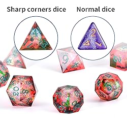 OriCraft Red Magic Dice - D&D Dice Set, Polyhedral