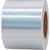 Hylabelest 2-1/4×1-1/4 Inch Holographic Direct Thermal Labels Printable Rainbow Thermal Printer Stickers Self-Adhesive - 500 Labels Per Roll