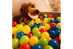 Realhaha 100 Ball Pit Balls Plastic Balls, 4 Bright Colors for Baby/Toddler/Kids Birthday Party Decoration &Ball Pit/Ball Pool, 2.17 inches