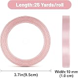 G2PLUS Baby Pink Satin Ribbons 10mm x 22m Gift Wrap for Crafting Decor view 2