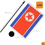 AZ FLAG Set of 10 North Korea Table Flags 5x8 in, 21x14 cm, 10 Flags view 3