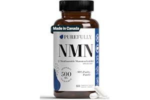 PUREFULLY Premium NMN 500mg - Highest Potency NAD+ Booster - Third-Party Tested >99.7% Purity - Made in Canada (60 Capsules)
