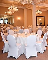 VEVOR 100 Pcs White Chair Covers Polyester Spandex