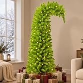 5Ft Whimsical Christmas Tree, Bendable Lime Green Artificial Christmas Tree | Xmas Tree Decorations with Metal Stand, DIY Christmas Tree Decorations for Outdoor/Indoor Holiday Home Party Living Room