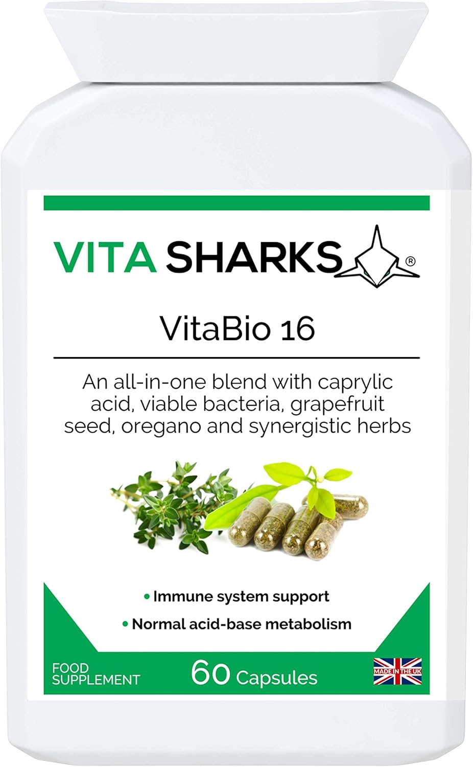 VitaBio 16 Bowel & Colon Cleansing. Natural Digestive Health, Vegan Gut & Immune Support. Kosher Detox & Cleanse. Anti-Viral