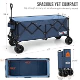 Overmont 300L Folding Festival Wagon Cart All Terrain Wide Wheels view 6