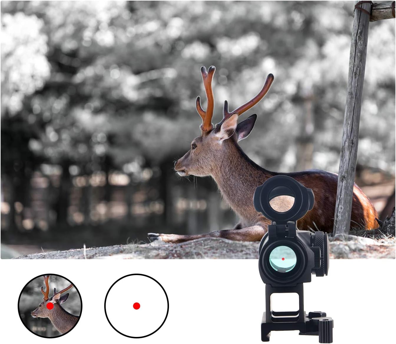 FOCUHUNTER 2 MOA Red Dot Sight 1x24mm 11 Brightness Sight Scope for Outdoor Sport, Black - Image 3