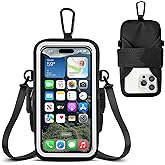 Running Phone Holder, Cell Phone Armband, Clear Crossbody Phone Pouch Purse with Adjustable Strap, Arm Bag with Carabiner, Fits iPhone 17/16/15/14 Pro Max & Galaxy S25 S24 S23[Up to 7.0 inch]