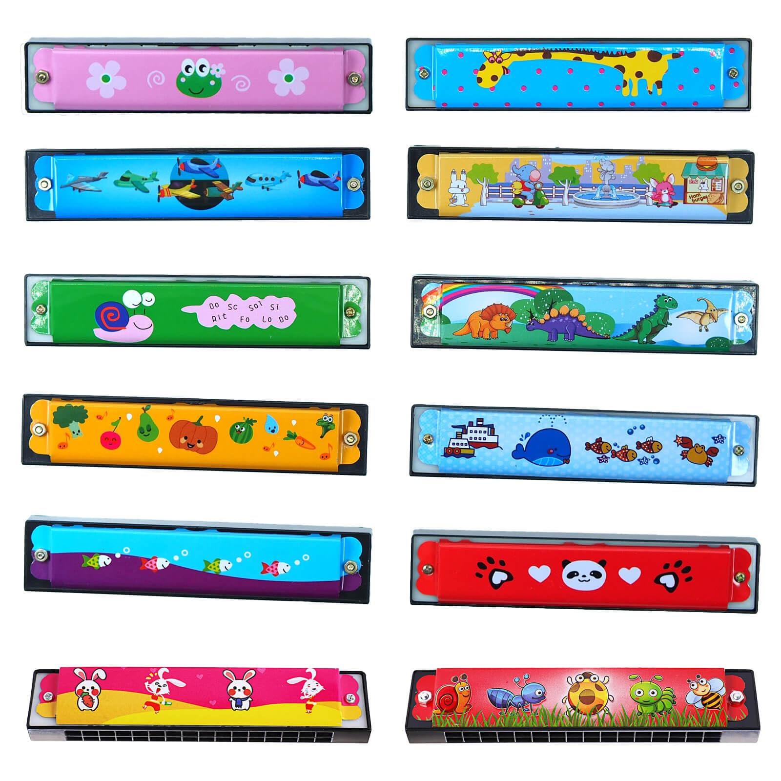 Photo 1 of 12 Pcs Kids Harmonicas Bulk | 16 Holes Musical Instrument Toys for Birthday Party Favors, Goodie Bag Stuffers, Classroom Prizes & Gifts for Kids Ages 4+