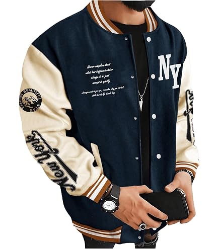 Miami B Logo Jacket Varsity Jacket Brown Wool Jacket, Baseball
