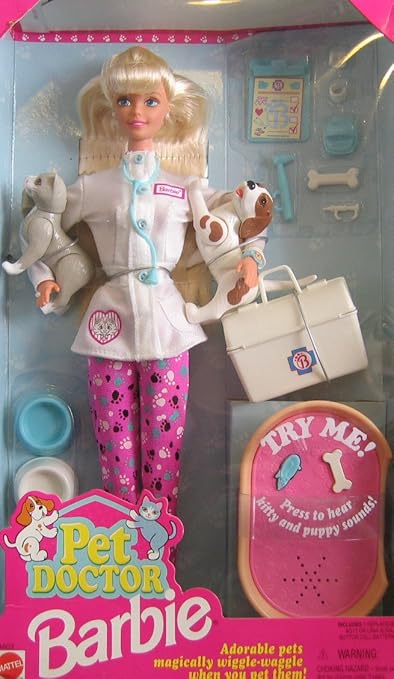 1996 Barbie Pet Doctor with dogs 