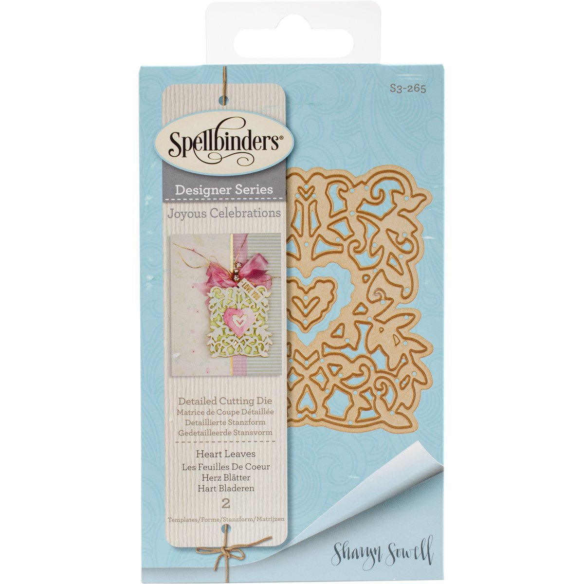 Spellbinders "Shapeabilities" Heart Leaves Die, Brown