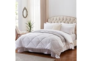 NexHome White King Size Comforter Sets Bed in a Bag 7-Pieces Soft All Season Bedding Sets with Comforter, Pillow Shams, Flat Sheet, Fitted Sheet and Pillowcases