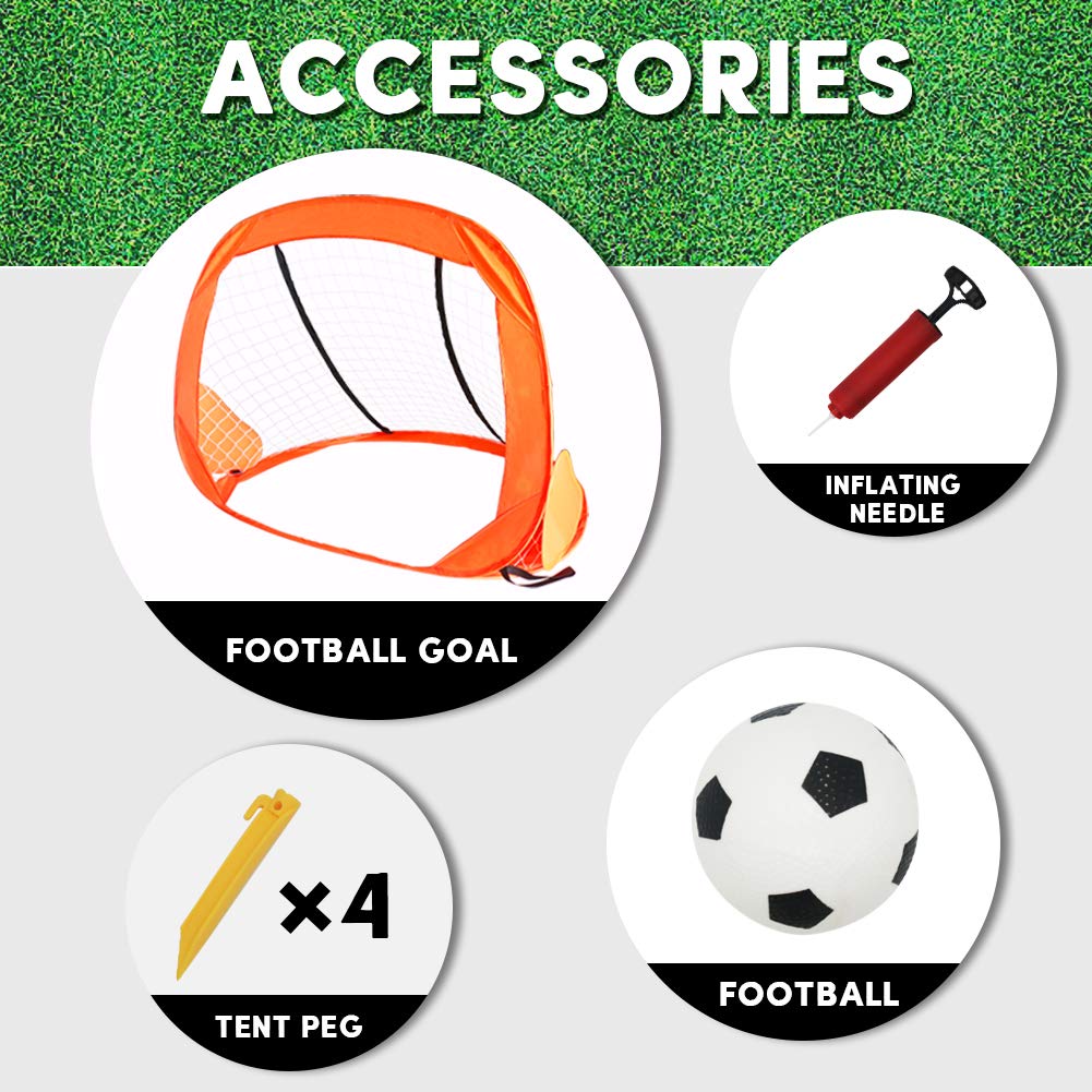 Fajiabao Soccer Goal Set Portable Sports Target Training Net Gifts with Carry Bag and Mini Soccer Ball and Pump for Kids Toddlers Children and Babies Age 3 4 5 6