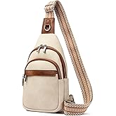 JENAGREEN Waterproof Sling Backpack Crossbody Sling Bag for Women Men, Multipurpose Travel Hiking Adjustable Chest Bag Casual Daypack Fanny Pack,Faux Leather