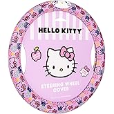 Hello Kitty Steering Wheel Cover, Official Sanrio Car Steering Wheel Cover with Universal Size 14.5-15.5, Cute Steering Wheel Cover for Women, Hello Kitty Car Accessories (Lavender Print)