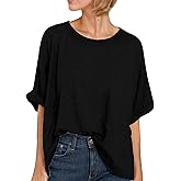 Am Direct Women Oversized T-Shirt Summer Casual Short Sleeve Loose Tee Tops Casual Loose Fit Basic Tees