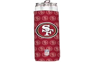 Bud Light & NFL Licensed San Francisco 49ers Premium Insulated Neoprene Slim Can Koozy Cover/Cooler Sleeve -Easy On Gameday Foldable Beverage Apparel for 12 Ounce Seltzer Cans,2 Pack:2 Sided Design
