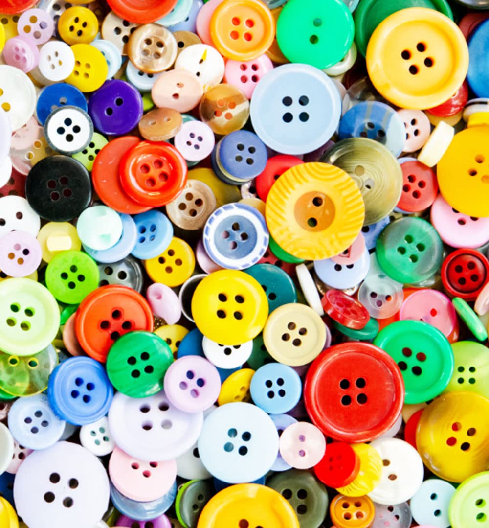 500-700 PCS Assorted Mixed Color Resin Buttons 2 and 4 Holes Round Craft for Sewing DIY Crafts Children's Manual Button Painting,DIY Handmade Ornament