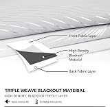 Deconovo Blackout Curtains 55 x 71 Inch Silver Grey Two Panels Wave Foil Design view 5