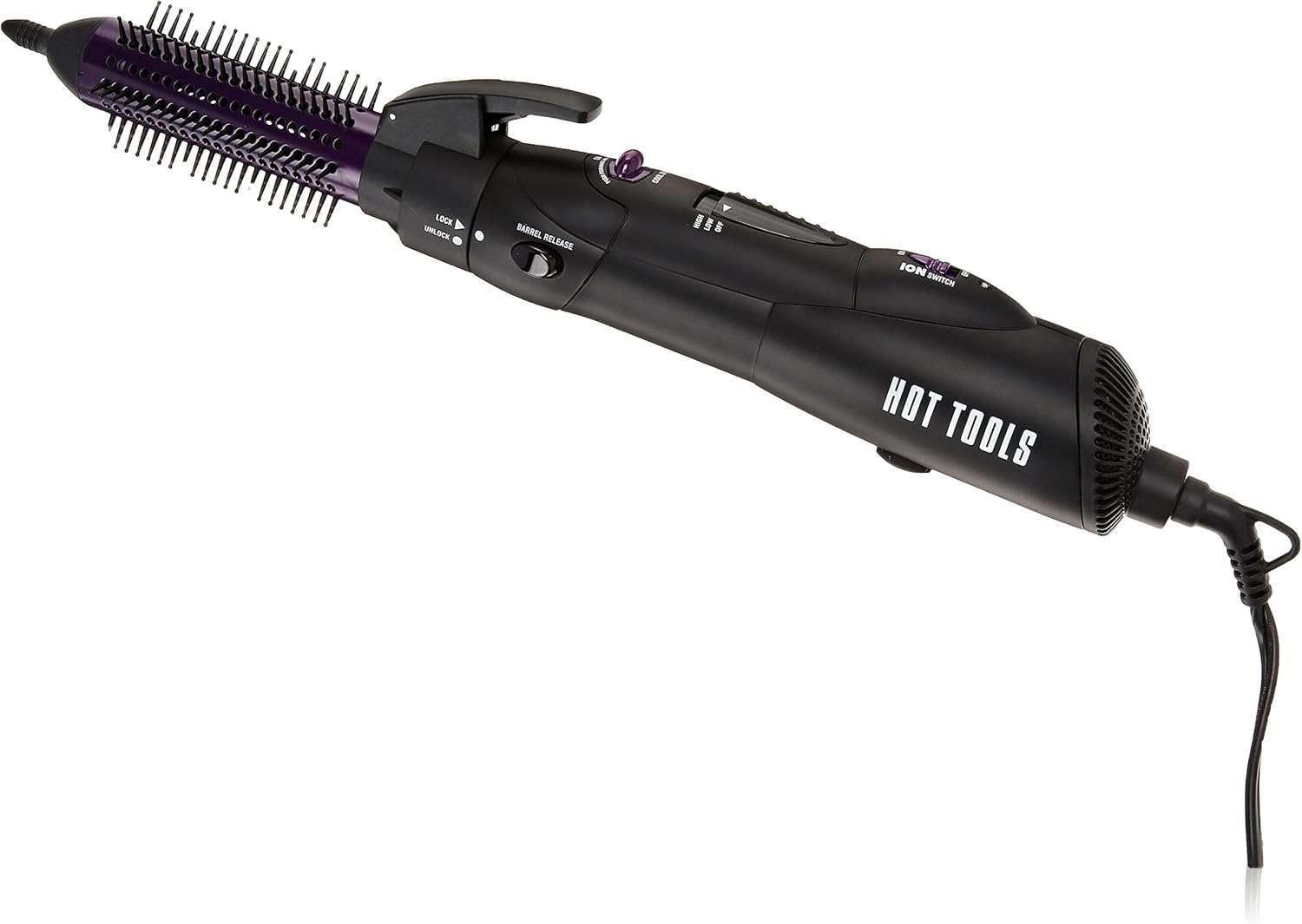 Hot Tools 1079 Hot Air Brush With Retractable Bristles, Black/Purple, 1