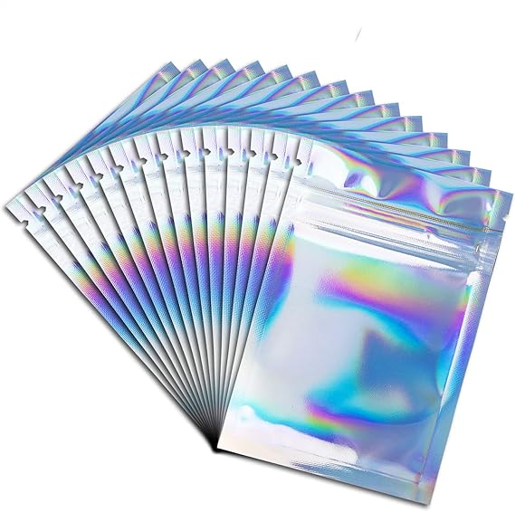 200 Packs Foil Ziplock Bags Resealable Smell Proof Bags