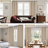 Joydeco Blackout Curtains 84 Inch Length 2 Panels Thermal Insulated Light Beige view 6