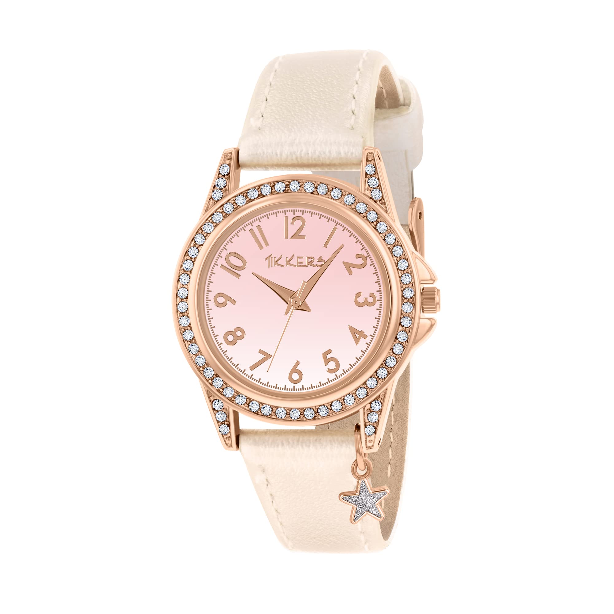 Tikkers Iridescent Strap Rose Gold Stone Set Watch TK0203
