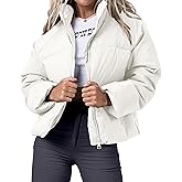 Cityork Women's Puffer Jacket Lightweight Oversized Long Sleeve Full Zipper Baggy Short Puffer Coats with Pockets