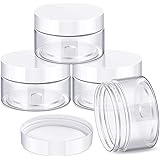 4 Pieces Round Clear Wide-mouth Leak Proof Plastic Container Jars with Lids for Travel Storage Makeup Beauty Products Face Cr