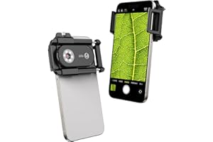 MIAO LAB 300X Phone Microscope Lens, Phone Camera Micro Lens with Universal Clip/LED Light/CPL, Mini Pocket Microscope Attachment Fit for iPhone 16/15/14/13, and Most Smartphone
