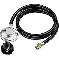 Rushare 5FT Propane Hose with Regulator for Blackstone 28''/36'' Griddle, Portable Grill, Propane Grill, Patio Heater, Fire P
