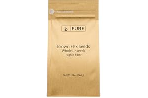 Pure Original Ingredients Brown Flax Seeds (1.5 lb) High In Fiber, Whole Linseeds, Vegan.