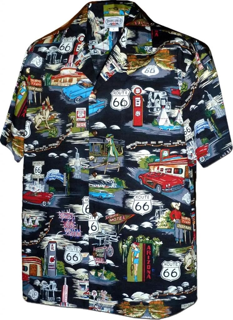 Pacific Legend Route 66 Hawaiian Shirt Mens Hawaiian Shirts Aloha