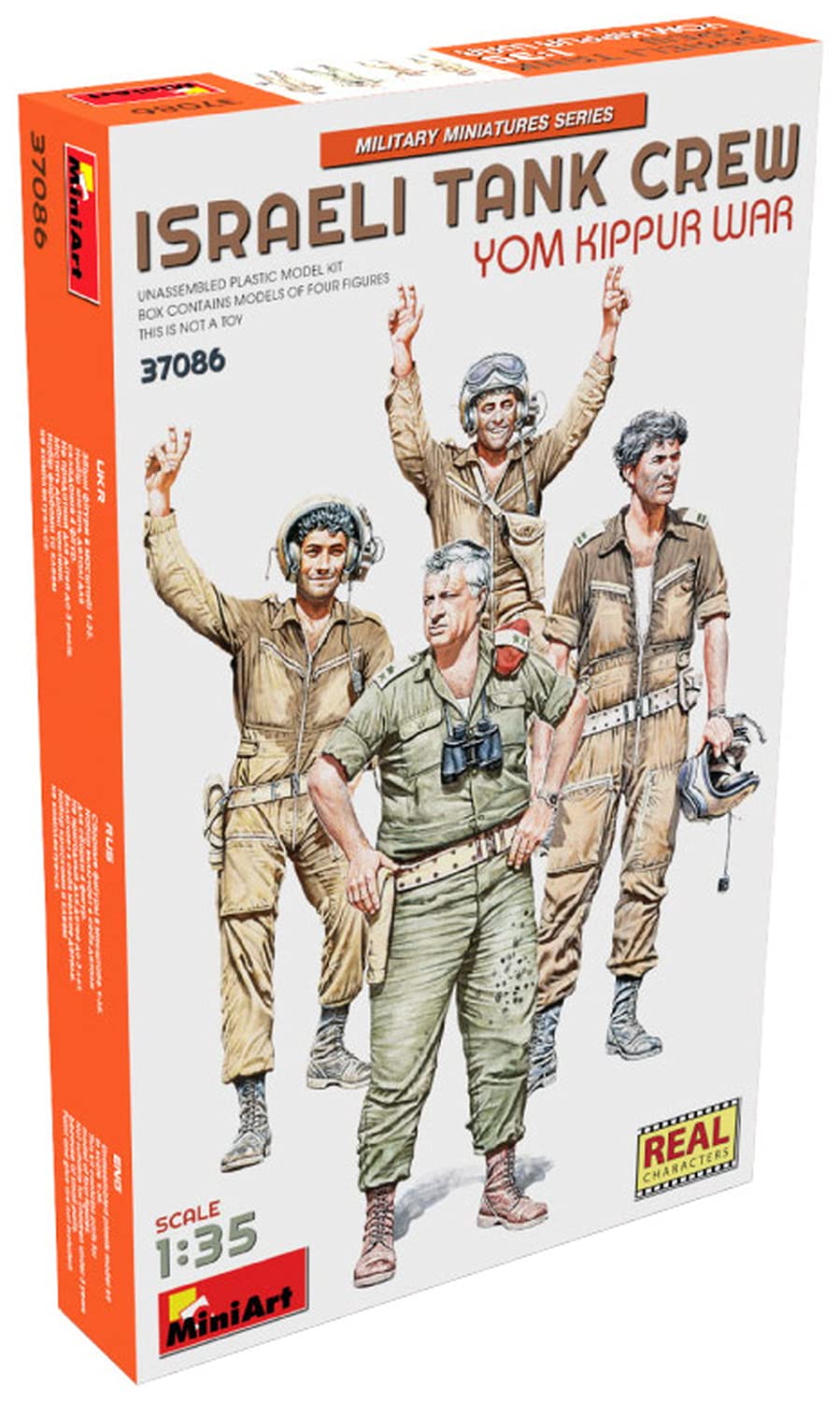Miniart MIN37086 1:35-Israeli Tank Crew, Yom Kippur War, Unpainted