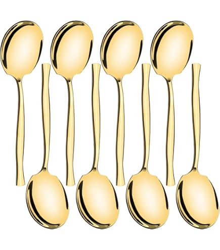 Stainless Steel Slotted Serving Spoons, 4-Piece Metal Tablespoons Hostess Serving Utensils Set For Catering Buffet Party Kitchen Restaurant, Dishwasher Safe
