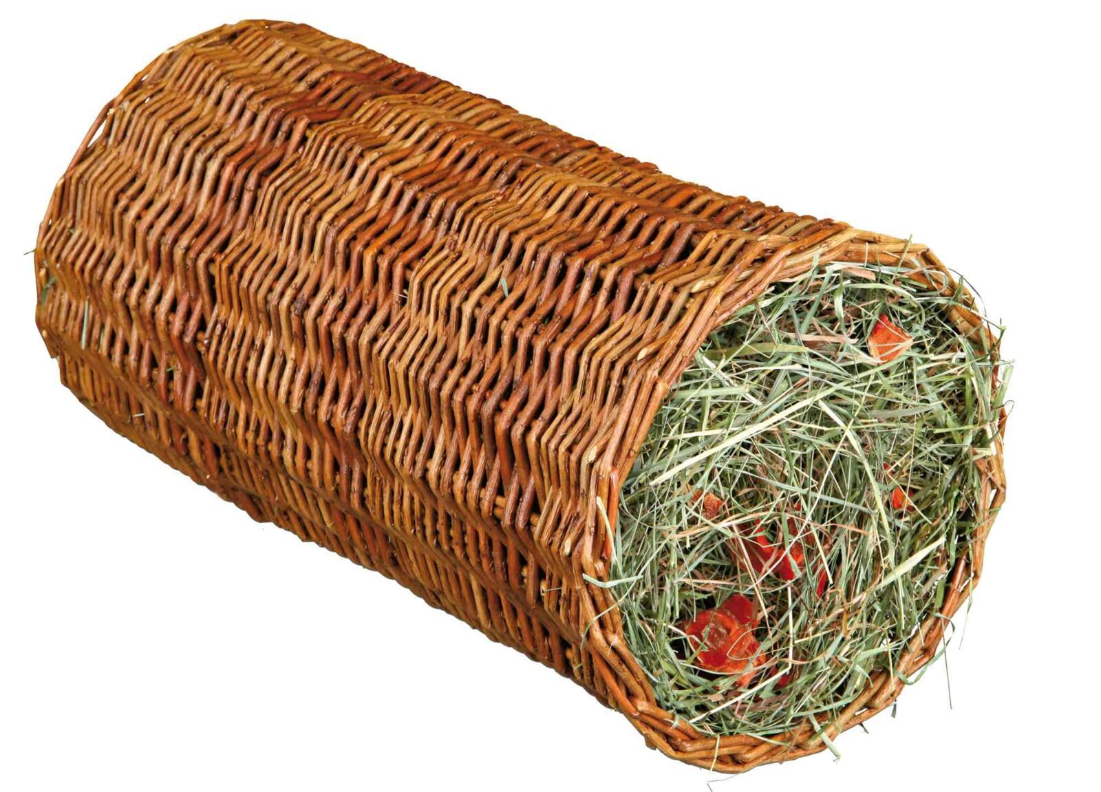 Trixie Wicker Tunnel with Hay and Carrot for Rabbits, 38 x 20 cm