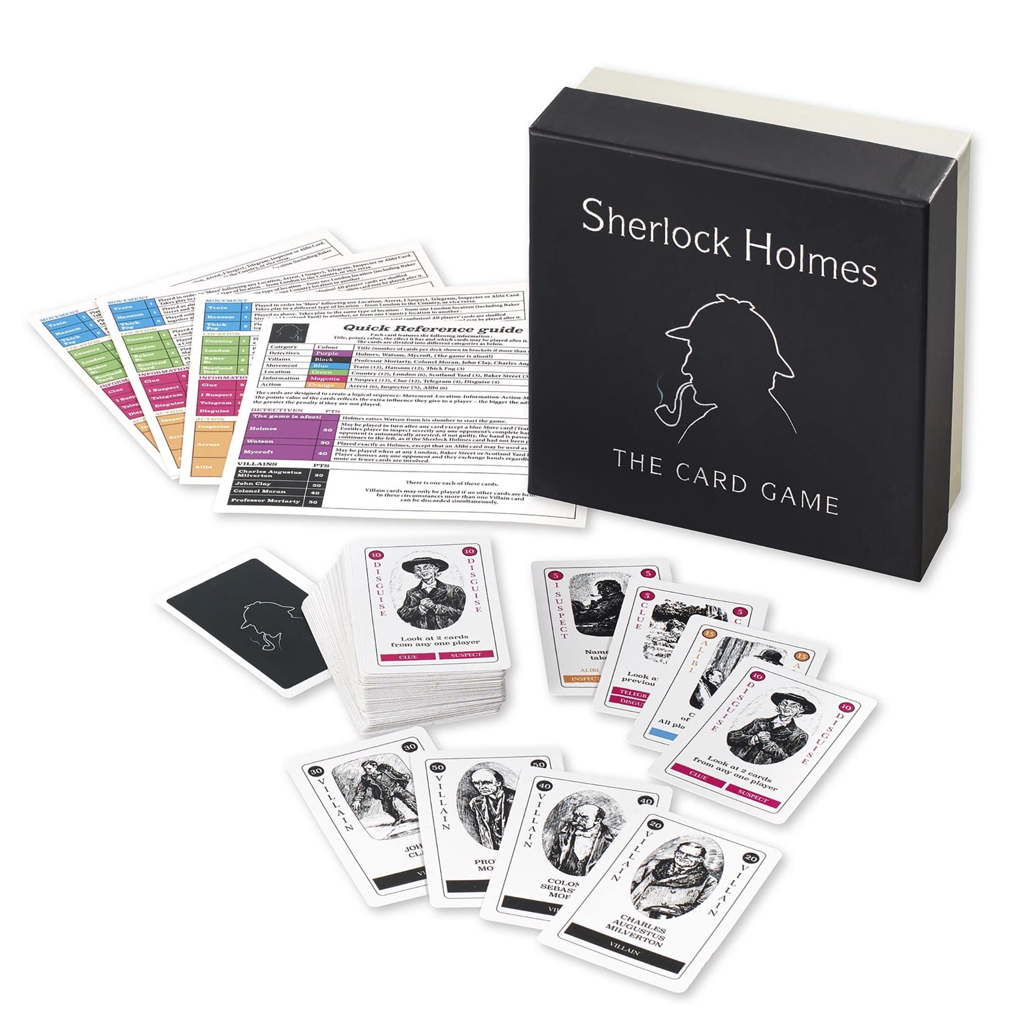 Gibsons Sherlock Holmes The Card Game | Mysterious Detective Quick-Play Game | Sherlock Holmes Game for Adults & Kids | Ages 8+, 3+ Players