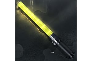 ELLUMIN Traffic Wand, 21 Inch Yellow LED Traffic Control Wand with 2 Flashing Modes, Traffic Safety Baton with Side Clip for Traffic Control, Parking, Aircraft, Car Directing(Yellow, 1 Pack)