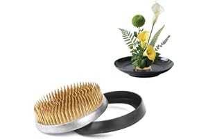 GAGATOAD 3.15 Inch Kenzan Flower Frog for Ikebana, Heavy Duty Brass Floral Frog with Sharp Needles and Rubber Base – Japanese Style Flower Arranging Tool for Vase, Bowl, or DIY Floral Decor